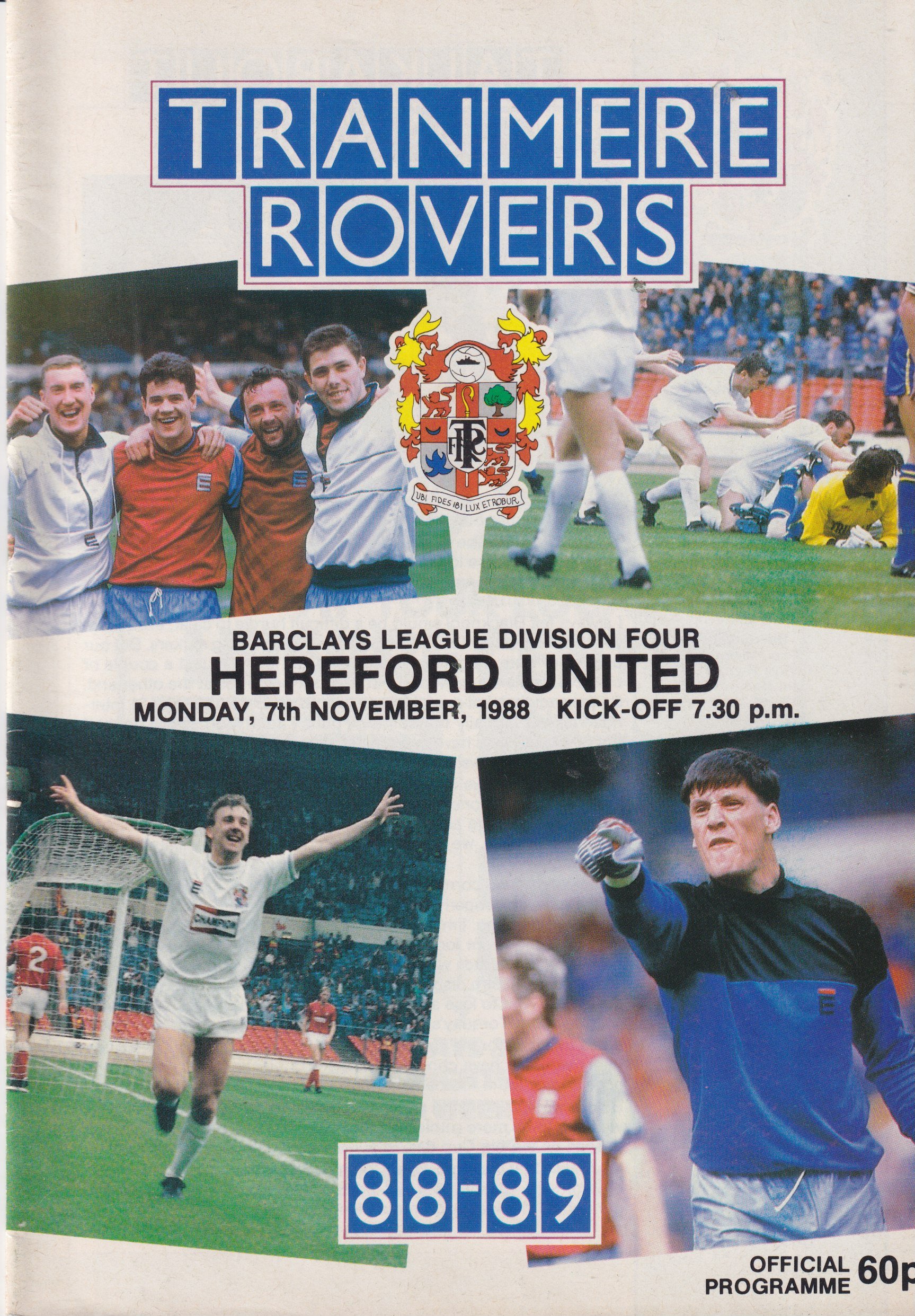 Tranmere Rovers v Hereford United match programme